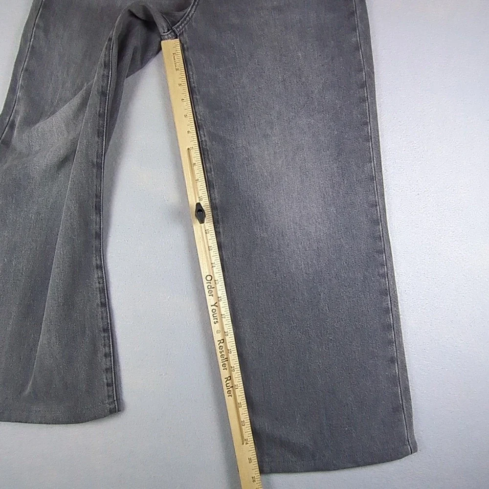 Uniqlo Wide Straight Jeans Womens 28x26 Gray Baggy Relaxed High Rise Grunge Y2K